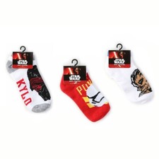 3 PAIR Star Wars Kids Boys Socks Size 6-8 Shoe 10.5-2.5 Kylo, Trooper, Chewbacca