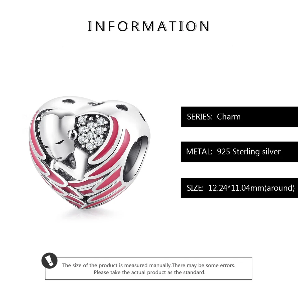 Charm Cuore angelo custode bimbo in argento 925 - Les Folies - Immagine 4 di 4