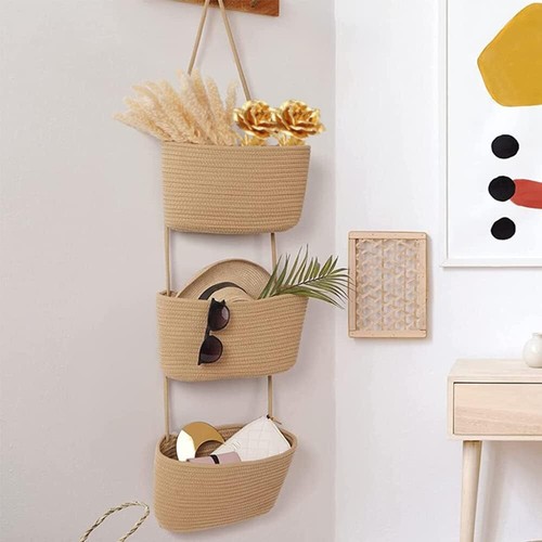 Beautiful 3 Tier Hanging Fruit Basket Kitchen Rope Vegetable Storage Basket US - Picture 10 of 16