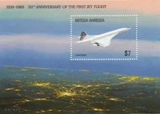 Antigua 1989 - Airplanes Concorde - Souvenir Stamp Sheet - Scott #1186 - MNH