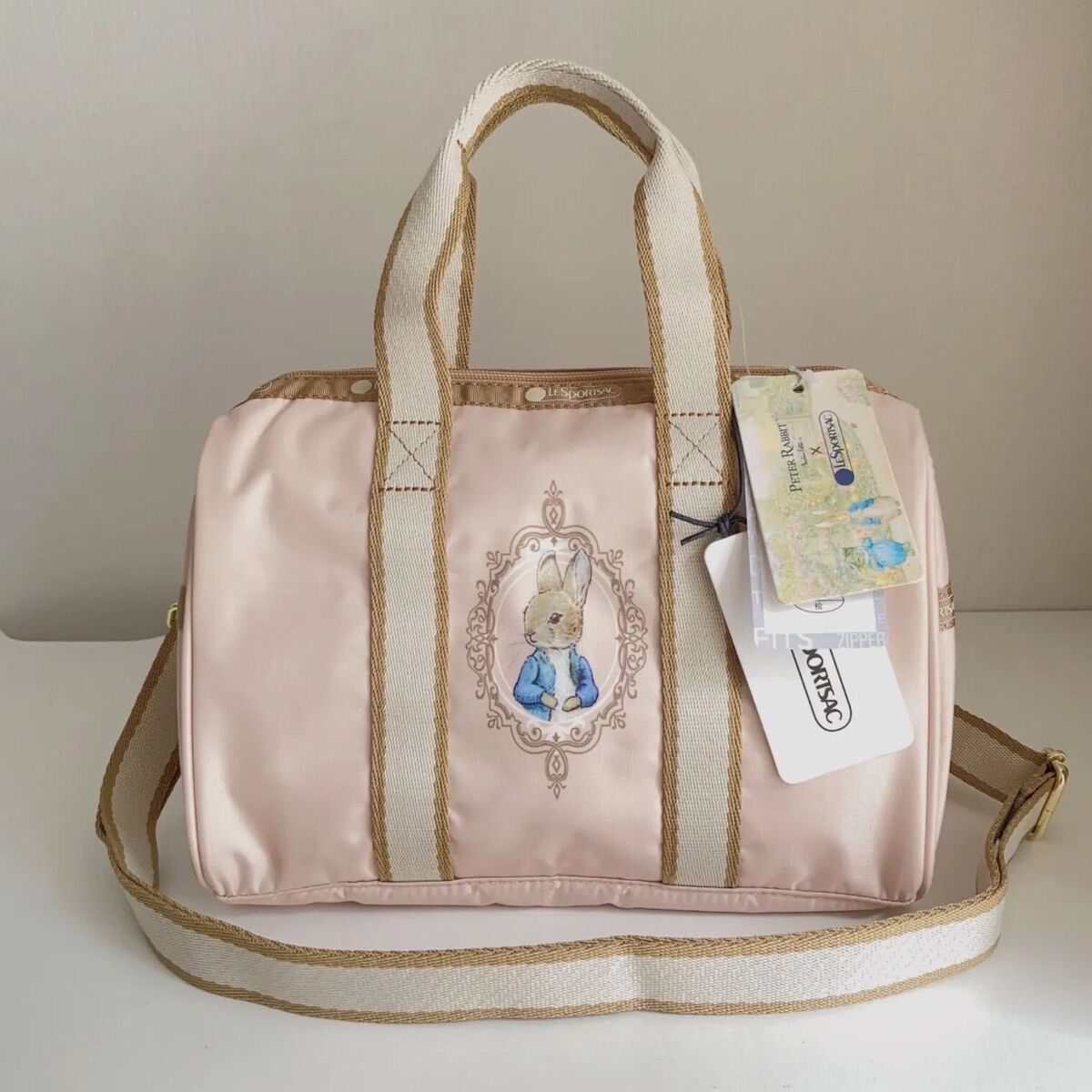 Lesportsac Peter Rabbit Tote Bag shoulder bag beige NEW Lesportsac Peter Rabbit Tote Bag shoulder bag beige NEW