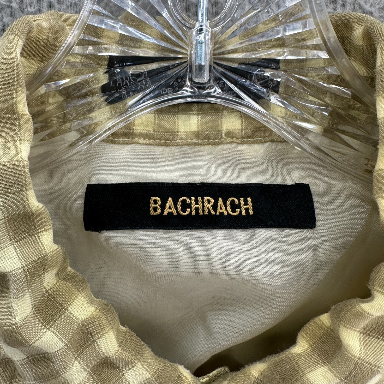 Bachrach Mens Shirt Extra Large Yellow Button Dow… - image 6