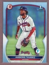 2023 Bowman 1st Edition Sky Blue #33 Ambioris Tavarez (Braves)(1st)