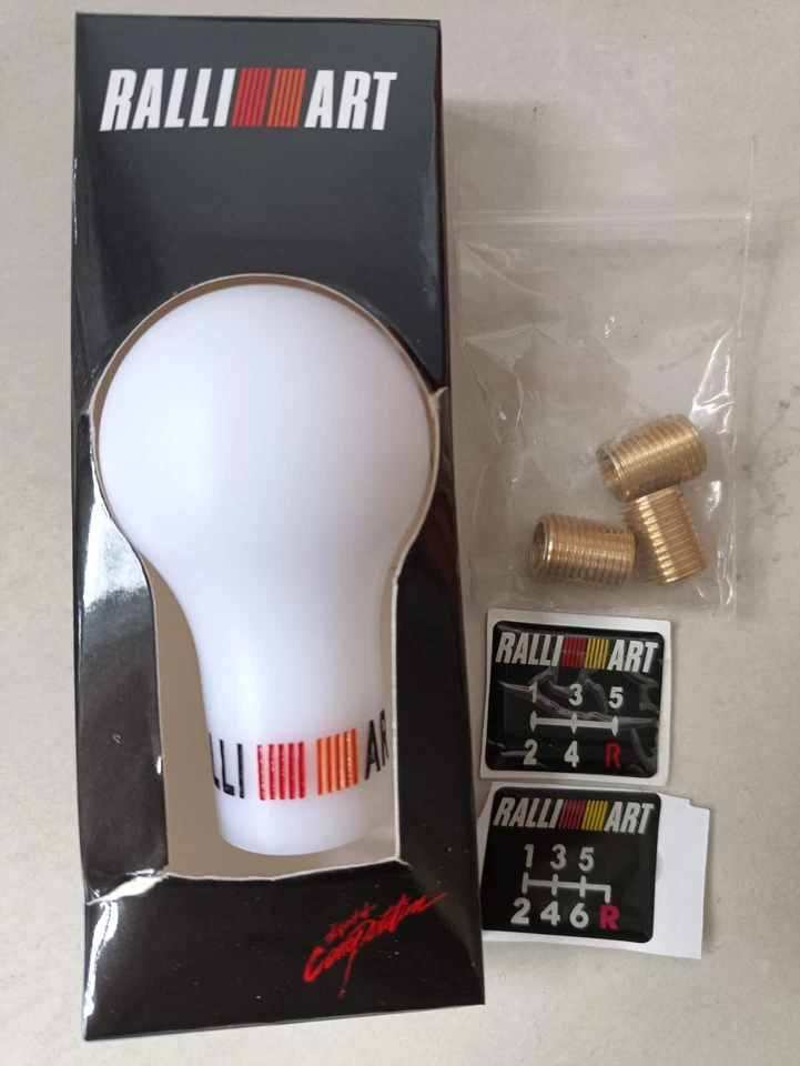 RALLIART BLANCO perilla de cambio para MITSUBISHI LANCER EVO MIRAGE ECLIPSE ASX MIVE Foto 2 de 4