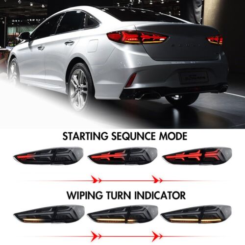 LED Tail Lights For Hyundai Sonata 2018 2019 W/Sequential & Animation Rears - Foto 4 di 19