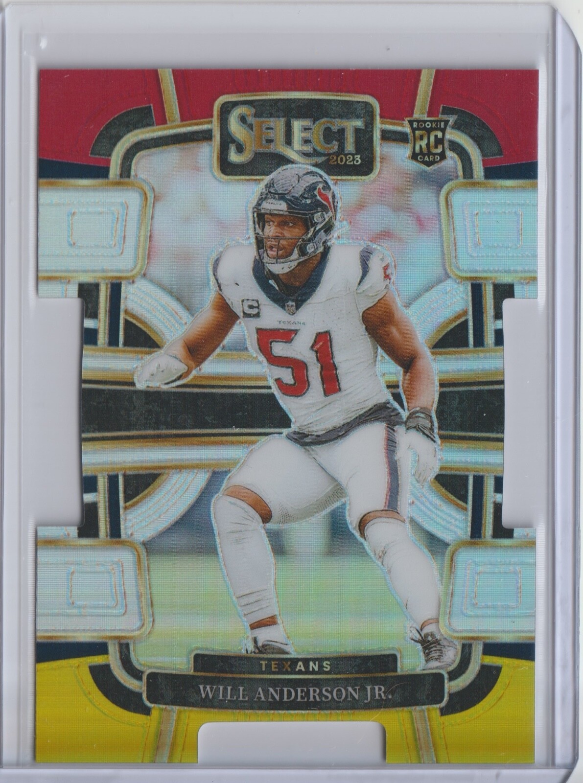 Will Anderson Jr 2023 Panini Select DIE-CUT Red Yellow PRIZM RC #40 🔴TEXANS⚪️