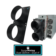 Dual 120mm to Dual 4 Inch Fan Shroud Silencer ASIC Antminer IceRiver Goldshell