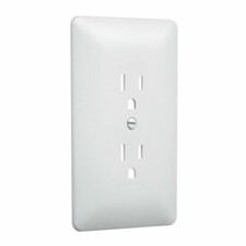 TayMac 2520W MASQUE White 1-Gang Duplex Jumbo Electrical Outlet Cover Wall Plate