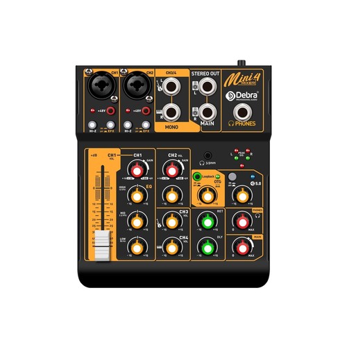 Audio Mixer D Debra Audio Mini4 Portable 4-Channel DJ Mixer Console... Fast Ship - Picture 1 of 9