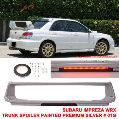 Fits 02-07 Subaru Impreza WRX STI Style Trunk Spoiler W/LED Painted #01G Silver