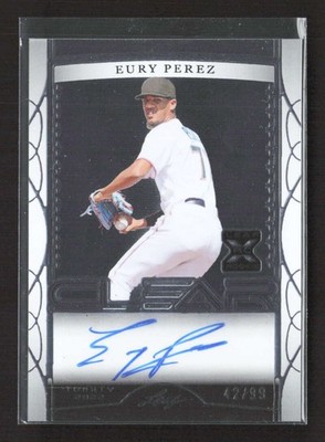 2022 Leaf Trinity Eury Perez Clear Autograph Auto Foil Silver /99 DV9345