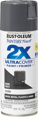Rust-Oleum 334031 Painter's Touch 2X Ultra Cover Spray Paint, 12 oz, Gloss Dark