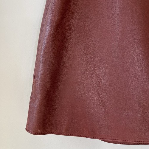 WITCHERY Size 14 Women’s Lamb Leather Wrap Mini Skirt Brown Red Snap Closure - Picture 11 of 15