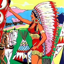 Gottlieb Wagon Train Pinball Machine Game Backglass Silkscreened NEW