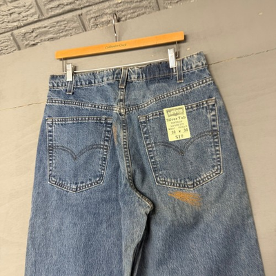 #ad #ad Levis SilverTab Loose Wide Leg Jeans Mens 32x30 Vintage Blue Bleach Dye USA Made $44.00