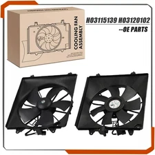 Radiator Cooling Fan & A/C Condenser Fan Left & Right For Honda CR-V 2007-2009 .