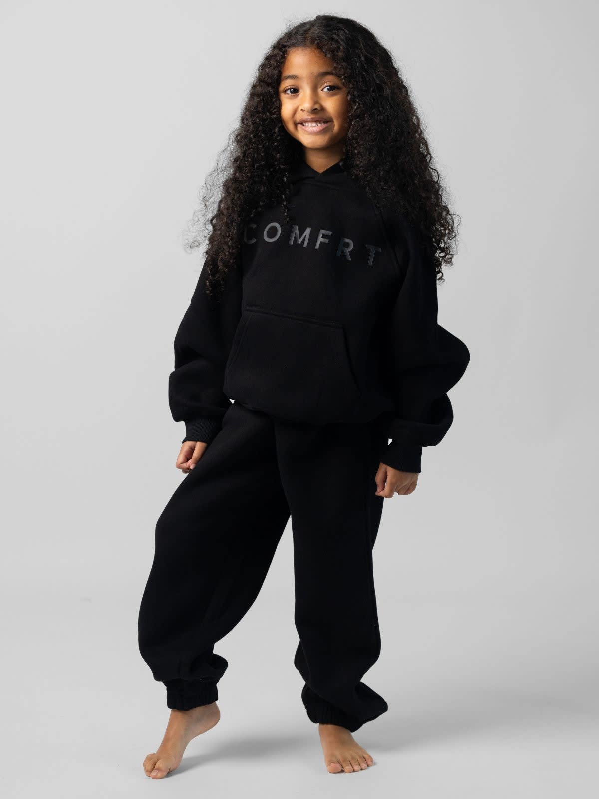Comfrt Tranquil Hoodie Jogger Sweatpants Bundle Unisex Kids M Obsidian Black