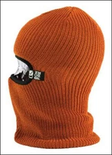 Bonfire Java Clava Polyester Rib Knit Balaclava, Russet One Size Fits Most New