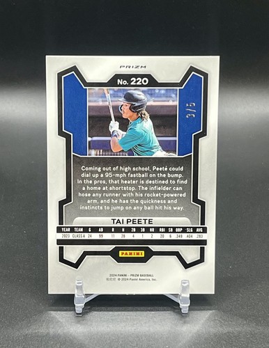 Tai Peete 3/5 Black Gold 2024 Panini Paris Baseball #220 - Picture 2 of 3