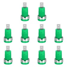 10 Pcs Banana Female Socket, 30 x 4mm, for Audio/Video Amplifiers, Green