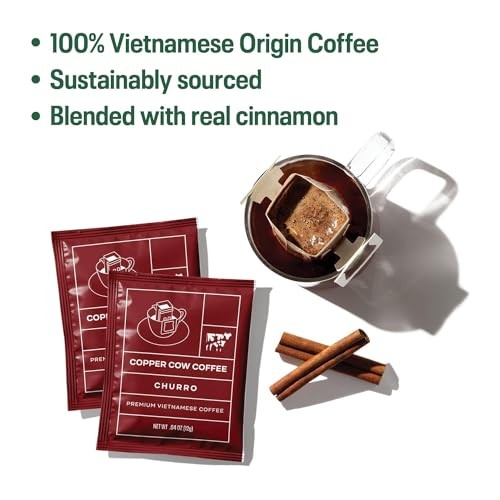 Copper Cow Premium Pour Over Single-Serve Vietnamese Coffee | Churro | Dark - Bild 4 von 7