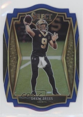 2020 Panini Select Premier Level Blue Prizm Die-Cut Drew Brees #114 HOF p6d