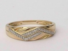 1Ct Round Cut White Moissanite Men's Wedding Band Ring 14k Yellow Gold Plated