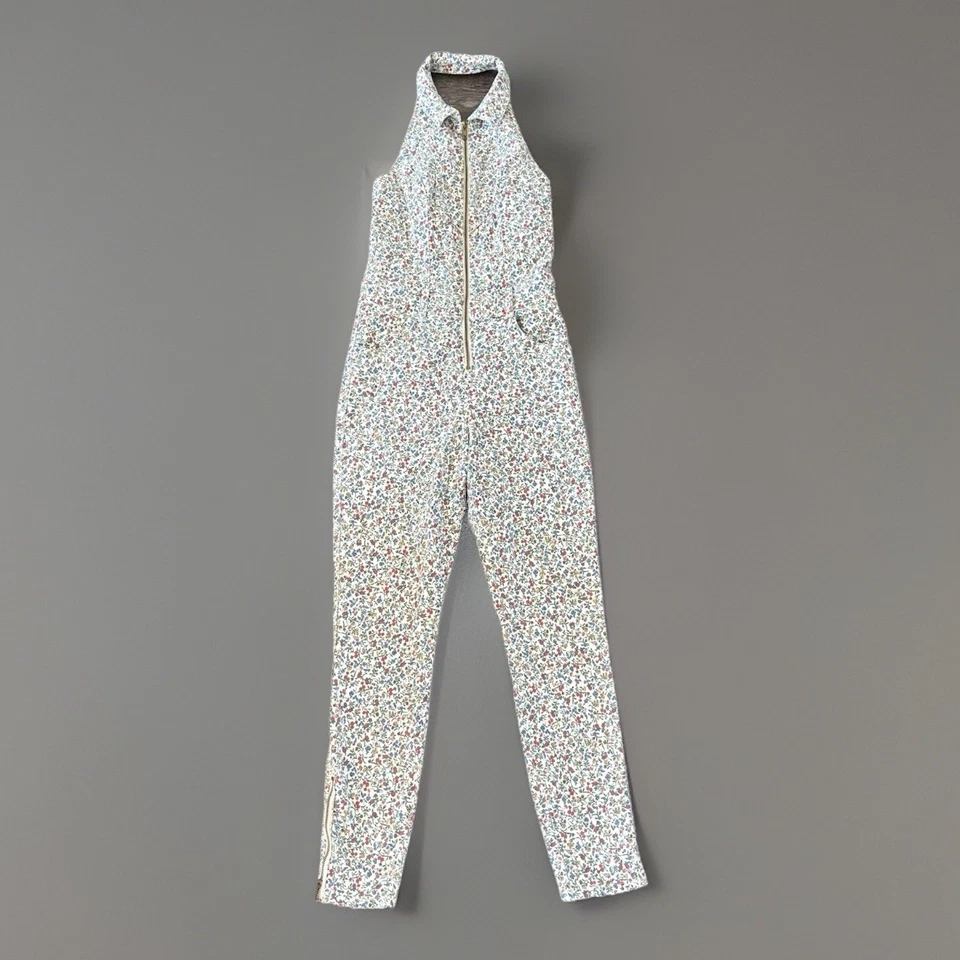 Guess Jeans Mono Floral Halter Mameluco Cremallera Para Mujer Talla 2 Coqueta Y2K Western Foto 2 de 4