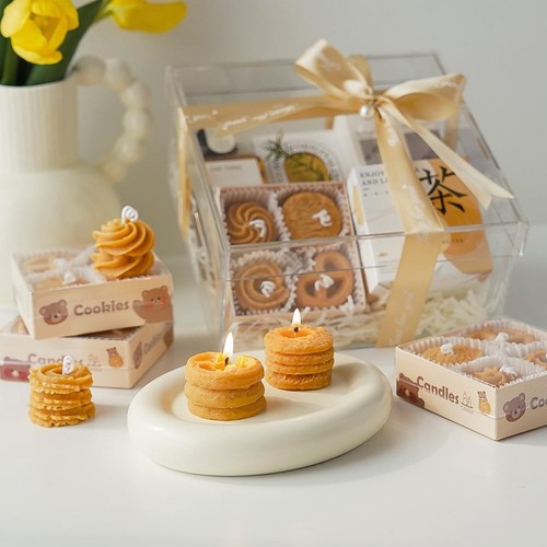 Cookie Scented Candles, 4PCs Soy Wax Gift Set, Long-Lasting Aroma, NEW V5U6 - Photo 8/15