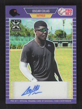 Oscar Colas 2021 Pro Set Metal 1989 Pro Set Autographs Purple #/25 Auto #PA-OC2