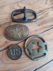 LOT OF CIVIL WAR BELT BUCKLES PLATES NON DUG RELICS MISS/TEXAS HORSE TACK