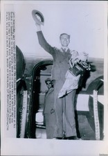 1944 Eric Johnston Chamber Commerce Returns From Russia Politics Wirephoto 8X10