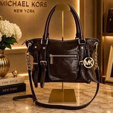 Michael Kors Brown Leather Satchel Shoulder B...