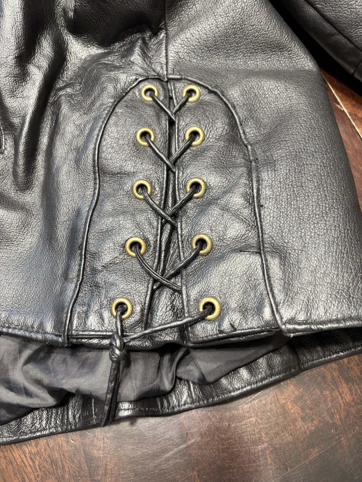 USA Bikers Dream Apparel size XXXL Women Black Leather Fringe Biker Jacket