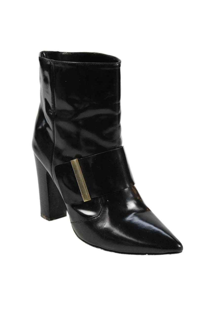 See by Chloe Womens Gold Tone Pointed Toe Ankle Boots Black Size 38 8Free Shipping in US $100+ Orders | $6.95 Orders Below