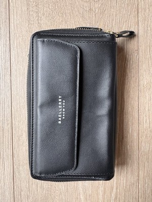 BAELLERRY Show You Black Double Zip Wallet Clutch Organizer Card Holder Purse 8 