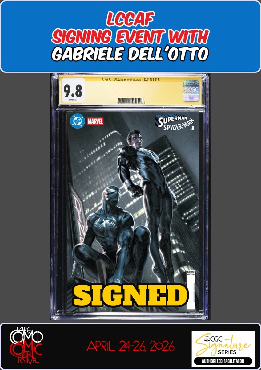 SUPERMAN SPIDER-MAN #1 CGC SS 9.8 GABRIELE DELL'OTTO SIGNED LCCAF