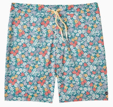 Johnnie O Secret Garden Surf Shorts Swim Trunks Men XL Floral Pockets Lined READ