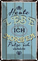 Blechschild 18X12 Cm Heute Lebe Ich Morgen Putze Spruch Zitat Deko Geschenk Meta
