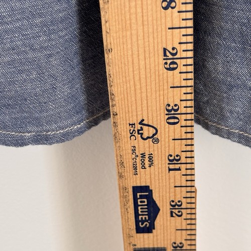 Woolrich Shirt Men’s Sz XXL Blue Cotton Chambray Short Sleeve Button Up - Picture 9 of 9