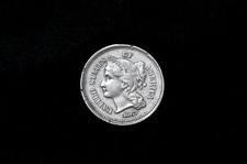 1867 3CN Three Cent Nickel - Damaged w/ Nice Detail