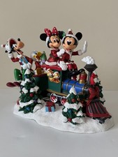 Disney Parks Santa Mickey Train Figurine Christmas Retired - Vintage RARE