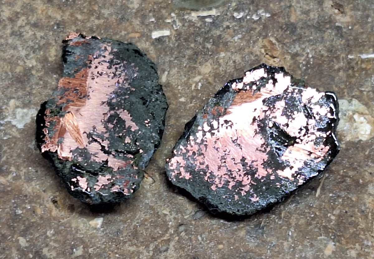 Copper Replacement Agate Pair - 2 Halves - Michigan Copper Mine