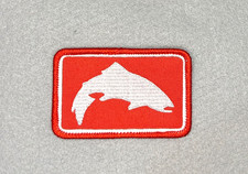 RARE SIMMS TROUT FISHING EMBROIDERED IRON-ON PATCH...NOT EASILY FOUND...
