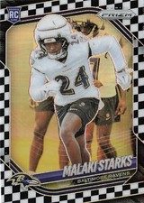 2025 Panini Prizm #310 Malaki Starks Black and White Checker Baltimore Ravens