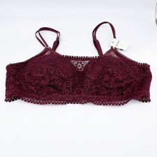 Aerie Women's Real Power Wireless Push up Joy Lace Bra Royal Berry Size 36C