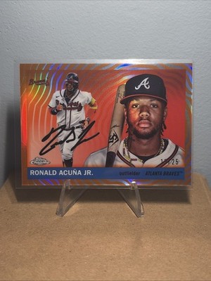 2025 Topps Chrome Platinum 5 Ronald Acuna Jr Orange Vibration /25