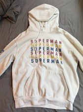 DC Studios Superman 2025 Pullover Hoodie Ivory XL No Tags Rarely Worn