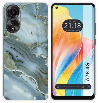 PEIYE Cover per Oppo A78 5G, Retro Rigido Simil Vetro + Silicone TPU Bordi in Gomma Protezione Custodia -2