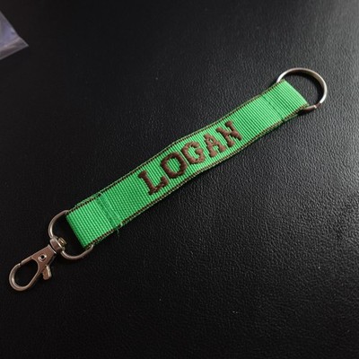 Logan Lanyard Key Strap Keychain Personalized Novelty Name Gift Green Brown